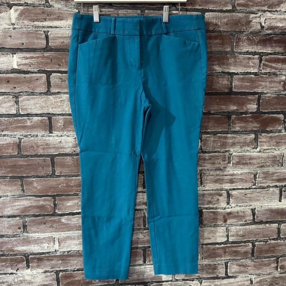 Loft Pants Women 10P Teal Career Work Stretch Office